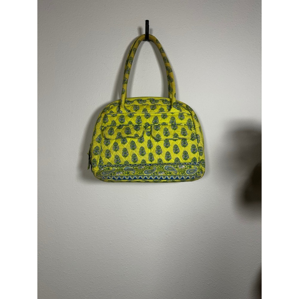 Vera Bradley Quilted Retired Citrus 2006 Green Paisley Elephant Shoulder Bag